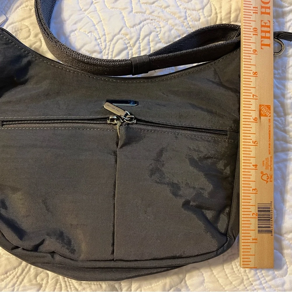 Travelon Anti-Theft Security East/West Gray Hobo Bag NWT